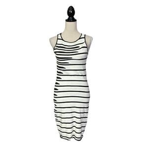 Catherine Malandrino Black White  Illusion Sleeveless Sweater Dress Sz XS